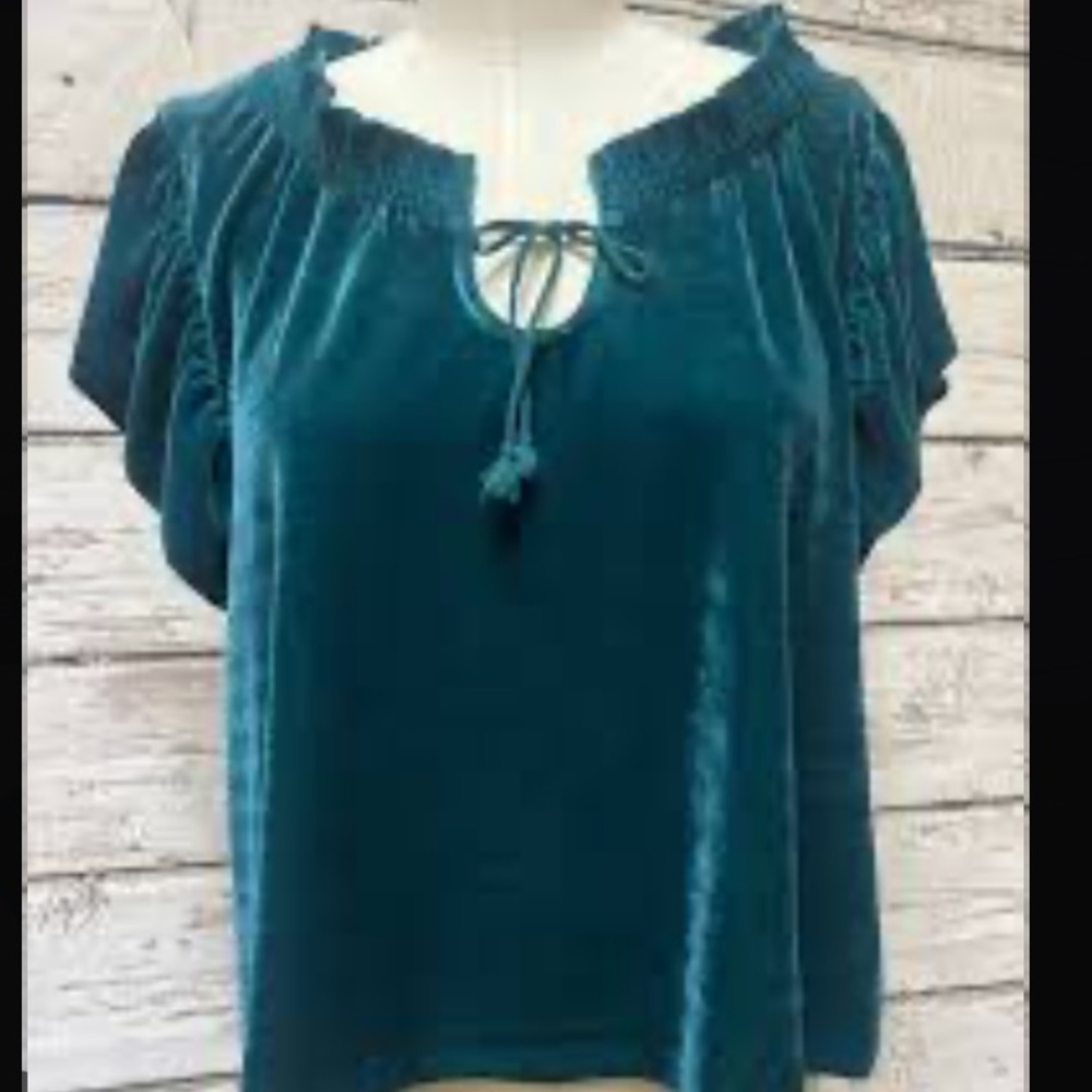 Free people Turquoise velvet top XS NWOT